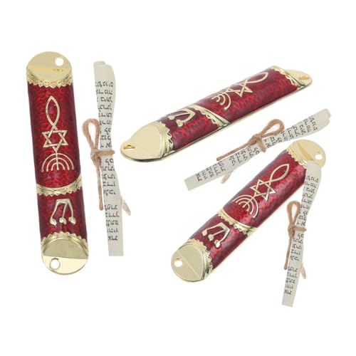 CORHAD 3 Sets Jüdische Mesusa Für Die Tür: Metall-mesusa-Plakette Im Vintage-Stil Mit Schriftrolle – Jerusalemer Haustür-wandornament CORHAD 3 Sets Jüdische Mesusa Für Die Tür: Metall-mesusa-Plakette Im Vintage-Stil Mit Schriftrolle – Jerusalemer Haustür-wandornament von CORHAD