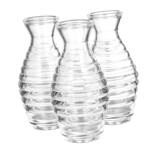 CORHAD 3 Stück Teiliges Glas Diffuser Flaschen Aromatherapie Behälter mit Breiter Öffnung Transparent für Raumduft Wohnzimmer Bad Schlafzimmer Büro von CORHAD