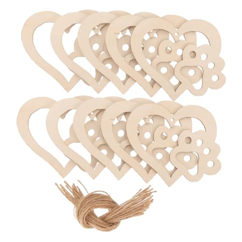 CORHAD 30 Stück Teiliges Holzherzen mit Glatter Oberfläche Blanko Holzscheiben zum Beschriften und Basteln Herzform Dekoration für DIY Handwerk Hochzeits Partydeko Inklusive von CORHAD