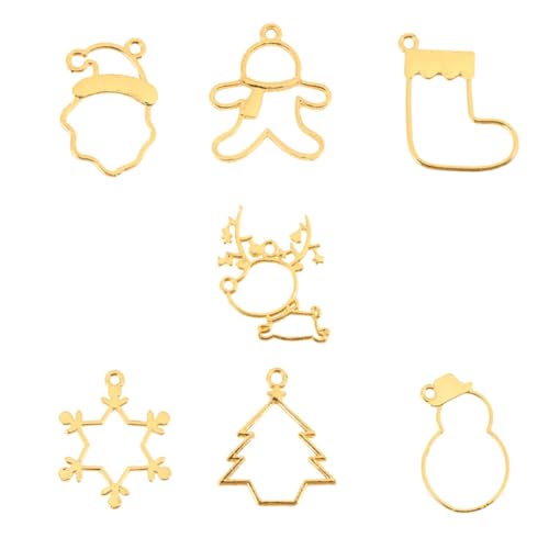 CORHAD 35 Stück Teiliges DIY Schmuckgießform aus Zinklegierung Kreative Weihnachtsmotive Langlebige Metallrahmen für Handgefertigte Kristalltropfen und Schmuckherstellung von CORHAD