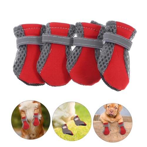CORHAD 4 Stück Atmungsaktive Hundeschuhe mit Rutschfester Sohle Verstellbare Pfotenschützer aus Mesh für Kleine Hunde Bequeme Haustier Schuhe für Sicheren Sitz und Schutz CORHAD 4 Stück Atmungsaktive Hundeschuhe mit Rutschfester Sohle Verstellbare Pfotenschützer aus Mesh für Kleine Hunde Bequeme Haustier Schuhe für Sicheren Sitz und Schutz von CORHAD