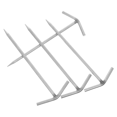 CORHAD 4 Stück Outdoor Campingplatznägel Bodenanker Sandnägel Zeltüberdachung Erdnägel Zeltbodennägel Outdoor Zeltpfähle Metall Campingpfähle Plane Silber von CORHAD
