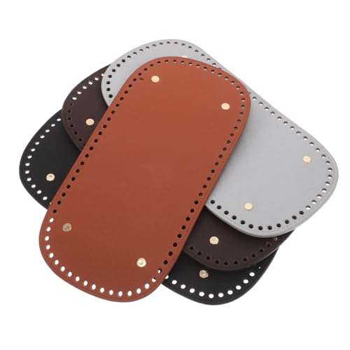 CORHAD 4 Stück Rectangular Purse Bottom Insert Pads Handtaschenunterstützung für DIY Strick und Häkelprojekte für Tragetaschen und Eimerhandtaschen Schwarz Silber Braun von CORHAD