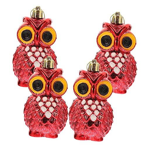 CORHAD Weihnachtsbaum-eulen- - -Set 4-teilig Leuchtend Rot Leicht Hängende Ornamente Für Weihnachtsbaumdekorationen von CORHAD