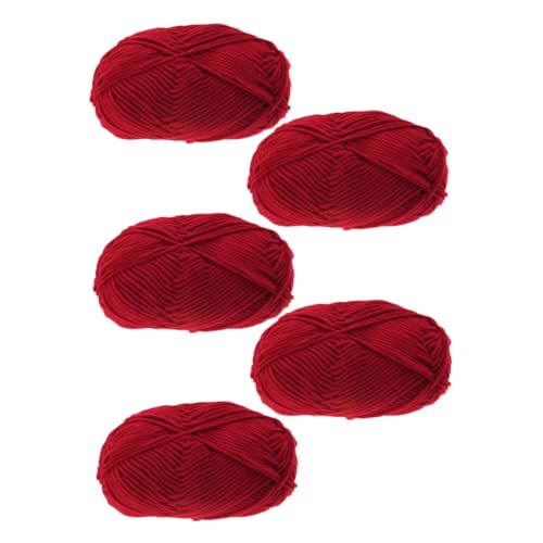 CORHAD 5 Rollen Fädiges Baumwollgarn Handgeflochten Langlebig für DIY Stricken Häkeln Basteln Vielseitig Verwendbar Sichere Materialien Praktische Häkelwolle CORHAD 5 Rollen Fädiges Baumwollgarn Handgeflochten Langlebig für DIY Stricken Häkeln Basteln Vielseitig Verwendbar Sichere Materialien Praktische Häkelwolle von CORHAD