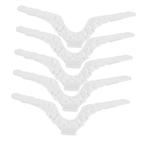 CORHAD 5 Stück Teiliges Weiße Engelsflügel Deko für DIY Bastelprojekte Realistische Engelsflügel Ornamente aus Kunststoff Vielseitige Accessoires für Weihnachtsdeko Fenster Türschmuck von CORHAD