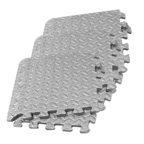 CORHAD 6 Stück Fitnessstudio -Bodenmatten Pads Bodenmatte mit Blattmaserung Übung Teppich Sport Spleißen Spleißmatte Blattmaserung Spielmatte Bodenpolster für das Fitnessstudio Grau von CORHAD
