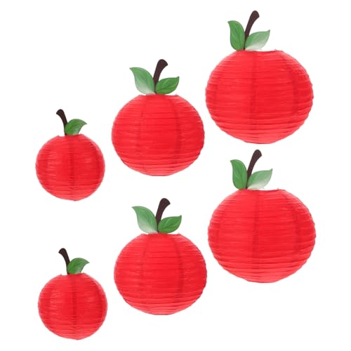 CORHAD 6 Stück Teiliges Apfelförmiges Papierlaternen Leichte Hängende Dekoration Für Schulanfang Klassenzimmer Fruchtiges Party Accessoire In Rot Vielseitig Für Geburtstag Und Obstthemen CORHAD 6 Stück Teiliges Apfelförmiges Papierlaternen Leichte Hängende Dekoration Für Schulanfang Klassenzimmer Fruchtiges Party Accessoire In Rot Vielseitig Für Geburtstag Und Obstthemen von CORHAD