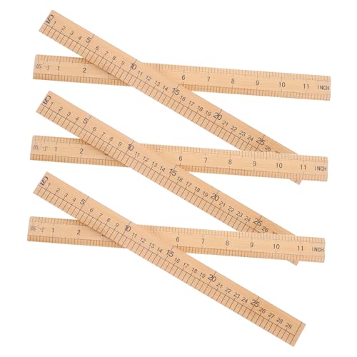 CORHAD 6 Stück Teiliges Bambus-Maßlineal Doppelseitige Einteilung Langlebig Leicht Abgeschrägte Kante für Präzises Schneiden für Nähen Basteln Schule und Büro von CORHAD