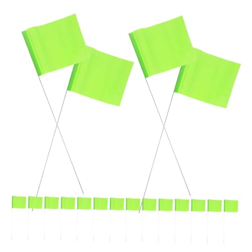 CORHAD 70 Stück Teiliges Outdoor Markierungsflaggen Grün mit Stahlstangen Wetterfeste Landschaftszeichen für Garten Vermessung Bewässerung Hohe Sichtbarkeit Schnelle Installation von CORHAD