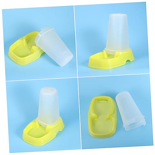 CORHAD Automatischer Futterautomat für Haustiere Gelb Sicherer Kunststoff Trockenfutterspender für Hunde und Katzen Leicht zu Reinigen Staubgeschützt für Kurze Abwesenheiten Nachfüllungen von CORHAD