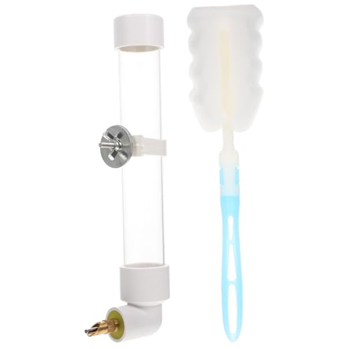 CORHAD Automatischer Vogelkäfig Wasserspender Weiß Einfache Installation Inklusive Reinigungsbürste Geeignet für Wellensittiche Tauben und Kleine Haustiere Praktischer Tränkehalter für von CORHAD