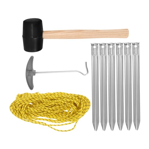 CORHAD Camping Zelt Werkzeug mit Robusten Zeltheringen Abspannseilen Zeltpflockzieher und Gummihammer Leichter Kompakter Zelthering für Vielseitigen Outdoor Einsatz CORHAD Camping Zelt Werkzeug mit Robusten Zeltheringen Abspannseilen Zeltpflockzieher und Gummihammer Leichter Kompakter Zelthering für Vielseitigen Outdoor Einsatz von CORHAD