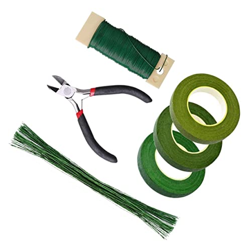 CORHAD DIY Blumenbindedraht Set Teilig mit Doppelseitigem Floristenband Papierwickeldraht Blumendraht und Schere für Trockenblumen Basteln Geschenke und Floristik DIY Kreativprojekte von CORHAD