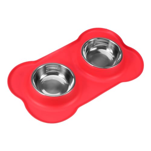 CORHAD Doppelnapf für Hunde und Katzen aus mit Rutschfester Auslaufsicherer Silikonmatte Premium Futter und Wassernapf Spülmaschinenfest Rot für Welpen und Haustiere CORHAD Doppelnapf für Hunde und Katzen aus mit Rutschfester Auslaufsicherer Silikonmatte Premium Futter und Wassernapf Spülmaschinenfest Rot für Welpen und Haustiere von CORHAD