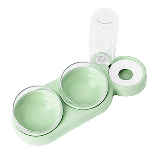 CORHAD Doppelter Haustier Futternapf aus Sicherem Material mit Spritzschutz und Rutschfester Basis Waschbar für Katzen und Kleine bis Mittelgroße Hunde Modisches Design in Grün von CORHAD