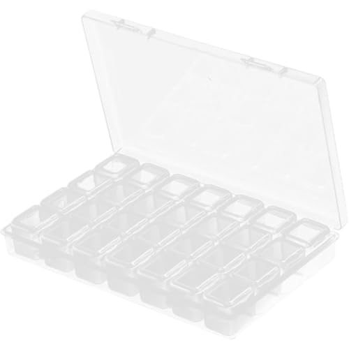 CORHAD Fächer Kunststoff Aufbewahrungsbox Transparent Schmuck Organizer Mehrfach fächer Stapelbar Kompakt Leicht für Perlen Heimgebrauch von CORHAD