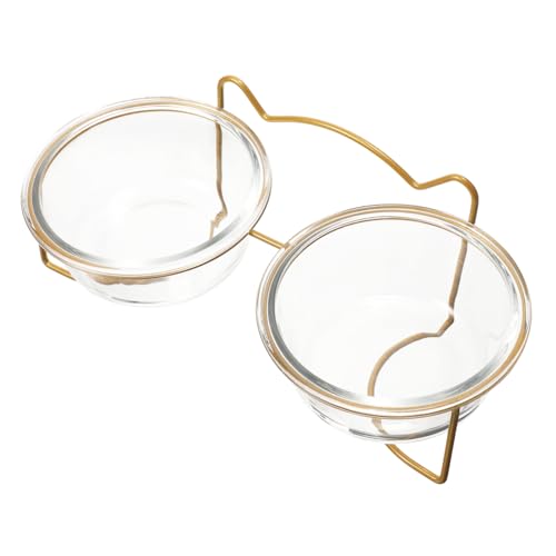 CORHAD Futternapf mit Doppelter Schüssel und Metallständer Erhöhter Napf für Katzen und Hunde Stabiles Bissfestes Design Abnehmbare Schüsseln Schützt Halswirbelsäule Leicht zu Reinigen von CORHAD