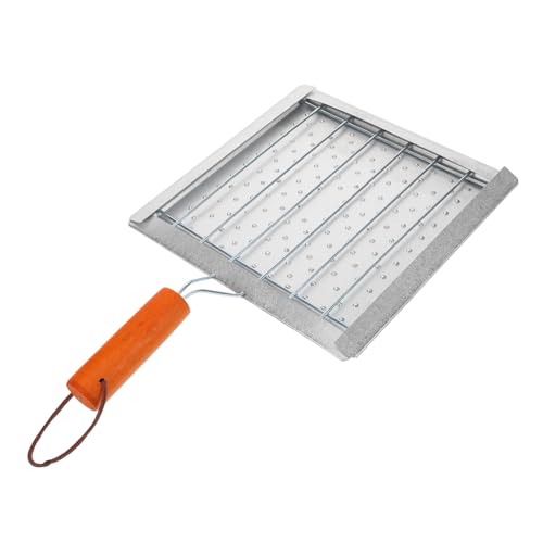 CORHAD Grillwerkzeug Bbq Brottoaster Camp Toaster Brottoaster Für Camping Edelstahl Grillen Grillkorb Outdoor Kochen Kochgeschirr Barbecue Toaster Kochgeschirr Holz Silber von CORHAD