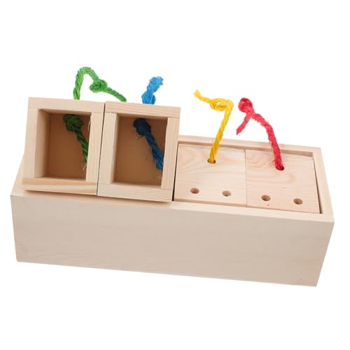 CORHAD Holz Hamster Futterbox zum Verstecken von Snacks Fördert Beschäftigung und Bewegung für Hamster Meerschweinchen und Kaninchen Natürliches Kauspielzeug gegen Langeweile von CORHAD