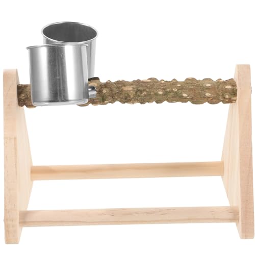 CORHAD Holz Papageien Sitzstange Standplatz mit Futterstation Robustes Trainingsgestell für Wellensittiche und Sittiche Stabile Tischplatte für Vogelkäfig Zubehör Naturbelassenes Spiel CORHAD Holz Papageien Sitzstange Standplatz mit Futterstation Robustes Trainingsgestell für Wellensittiche und Sittiche Stabile Tischplatte für Vogelkäfig Zubehör Naturbelassenes Spiel von CORHAD