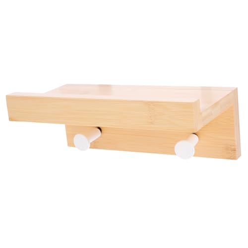 CORHAD Holz Wandregal mit Haken Multifunktionales Schwebendes Wandboard für Haushalt Schlüsselhalter und Dekoregal für Schlafzimmer Küche Bad Einfach zu Montieren von CORHAD