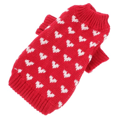 CORHAD Hundepullover für Kleine Hunde mit Herzmuster Gestrickter Warmer Winterpullover mit Rundhalsausschnitt Modische Hundebekleidung für Welpen S Passform für Kleine Haustiere CORHAD Hundepullover für Kleine Hunde mit Herzmuster Gestrickter Warmer Winterpullover mit Rundhalsausschnitt Modische Hundebekleidung für Welpen S Passform für Kleine Haustiere von CORHAD