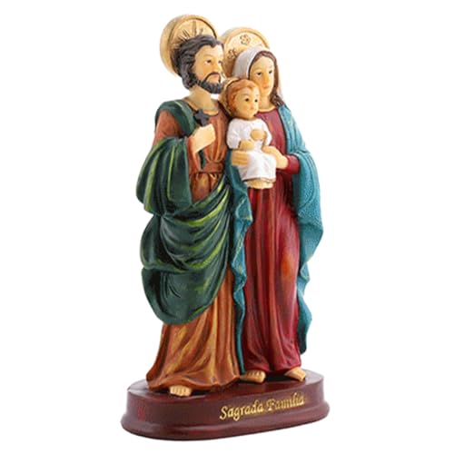 CORHAD Jesus Familie Ornament aus Robustem Resin Realistische Heilige Familie Skulptur Dekoratives Krippenfigur für Büro und Bücherregal Klassisches Tisch dekor von CORHAD