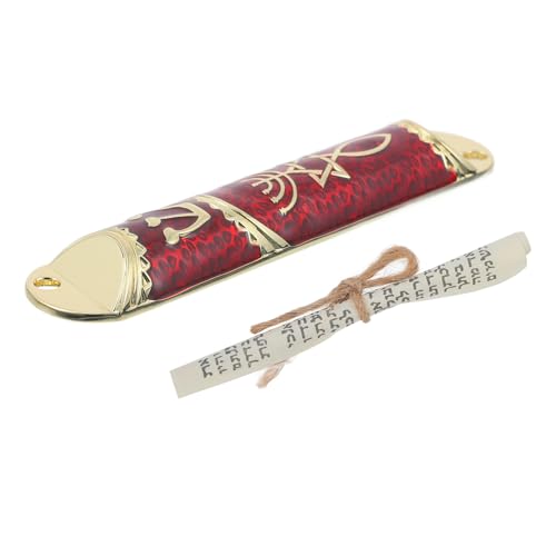 CORHAD Jüdische Metall Mezuzah mit Schriftrolle Religiöse Türdekoration Antikes Design Glatte Oberfläche Runde Kanten Dekoratives in Gold-rot für Innenräume und Spirituelle Räume CORHAD Jüdische Metall Mezuzah mit Schriftrolle Religiöse Türdekoration Antikes Design Glatte Oberfläche Runde Kanten Dekoratives in Gold-rot für Innenräume und Spirituelle Räume von CORHAD