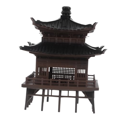 CORHAD Miniatur-pavillon Gartenfigur Asiatischer Zen-Stil Detailgetreue Antike Pavillon-Dekoration Wasserdichtes Miniaturmodell für Aquarium Wohnraumgestaltung Platzsparend Langlebig von CORHAD