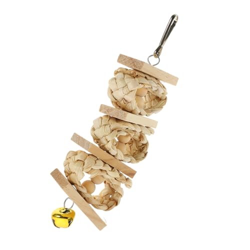 CORHAD Papageien kauspielzeug aus Natürlichem Holz Buntes Hängendes Vogelkauspielzeug Robustes Holzspielzeug für Papageien und Kleine bis Mittelgroße Vögel Langlebig und Sicher zum Kauen von CORHAD