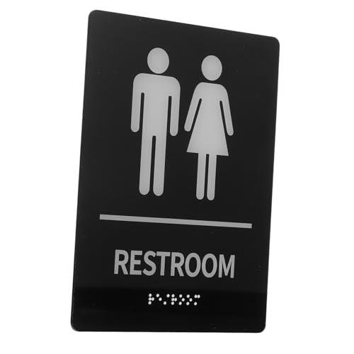 CORHAD Selbstklebendes Braille WC Schild mit Symbolen Schwarzes Design Für Sehbehinderte Geeignet für Büros und Restaurants Toilettenschild Dekor von CORHAD