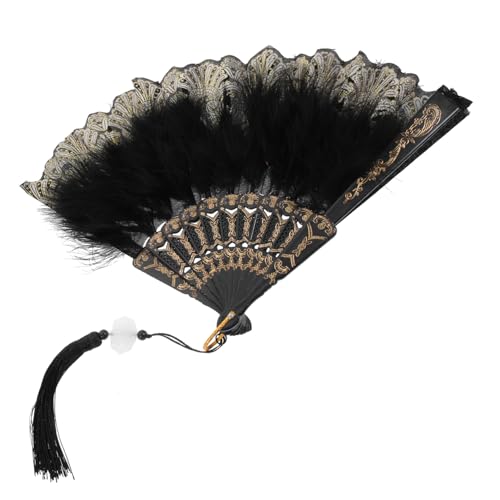 CORHAD Vintage Gestickter Feder-handfächer Elegant für Hochzeit Party Kostüm und Tanz Komfortabel Einfarbig Handgehalten Dekoratives Accessoire CORHAD Vintage Gestickter Feder-handfächer Elegant für Hochzeit Party Kostüm und Tanz Komfortabel Einfarbig Handgehalten Dekoratives Accessoire von CORHAD