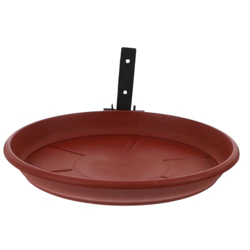 CORHAD Vogelbad und Futterstation zum Aufhängen Braunes Balkon Vogelbad mit Robusten Eisenringen und Gerippten Wandankern Vielseitig für Garten Terrasse Baum und Holzgeländer Installieren von CORHAD