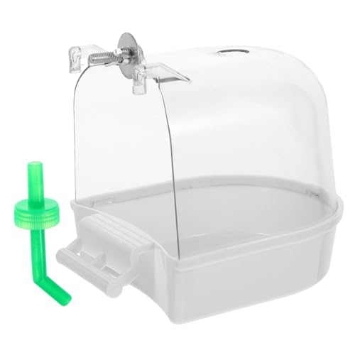 CORHAD Vogelbadewanne für Käfig Kompakte Wellensittich Badewanne mit Glatten Kanten Auslaufsicheres Sicheres Badebecken für Papageien und Kleine Vögel Praktische Innenkäfig Duschbox Weiß von CORHAD