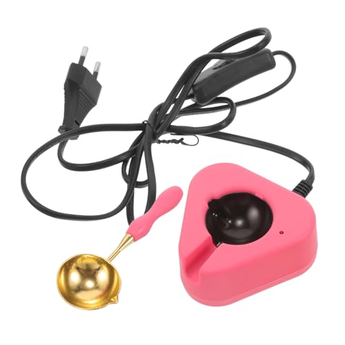 CORHAD Wachssiegelwärmer Set mit Schmelzlöffel Kompakter und Langlebiger Wachssiegel Schmelzofen in Rosa Wiederverwendbares Wachssiegel Zubehör für Siegelwachsherstellung und von CORHAD