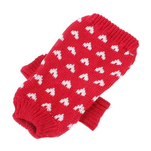 CORHAD Winterwarmer Hundepullover für Kleine Hunde Xs Weicher Hautfreundlicher Strickpullover mit Herzmuster Maschinenwaschbare Hundebekleidung für Alltag Feiertage und Valentinstag von CORHAD