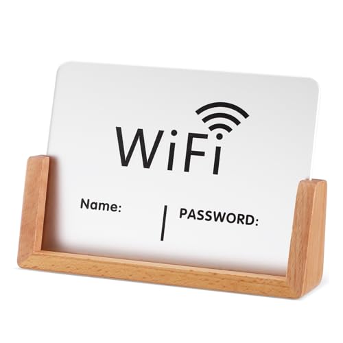 CORHAD Wlan Passwort Schild mit Stabilem Buchenholz Standfuß Kompakt und Tragbar Geeignet für Gästezimmer und Geschäft zur Einfachen Wlan Zugangsanzeige dem Tisch CORHAD Wlan Passwort Schild mit Stabilem Buchenholz Standfuß Kompakt und Tragbar Geeignet für Gästezimmer und Geschäft zur Einfachen Wlan Zugangsanzeige dem Tisch von CORHAD