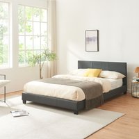 Kunstlederbett Albacete 140x200 cm Dunkelgrau Corium von [CORIUM]