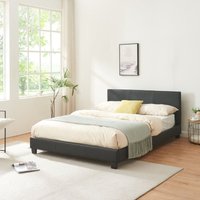 Kunstlederbett Albacete 140x200 cm Schwarz Corium von [CORIUM]