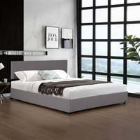 Polsterbett Juva Cord mit Lattenrost 160x200 cm Grau Corium von [CORIUM]
