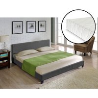 Polsterbett Skagen mit Kaltschaummatratze 180x200cm Dunkelgrau Corium von [CORIUM]