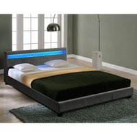 [corium] - Polsterbett Skagen mit led Beleuchtung 140x200cm Dunkelgrau Corium von [CORIUM]