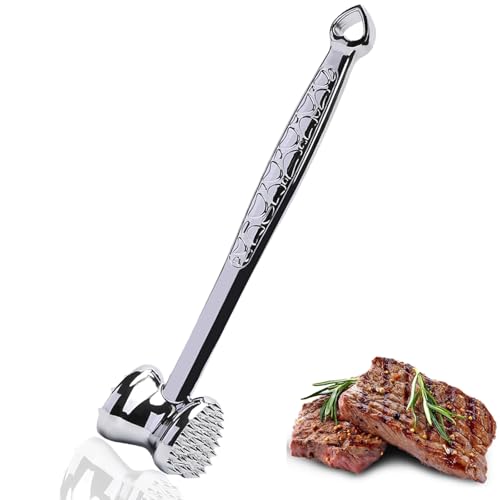 CORJEEJOR Fleischklopfer für Fleisch, doppelseitiger Küchenhammer für Steak, Huhn, Rindfleisch und Muschel, rutschfester Hammer in Herzform, aus Aluminiumlegierung, spart Zeit und Arbeit von CORJEEJOR