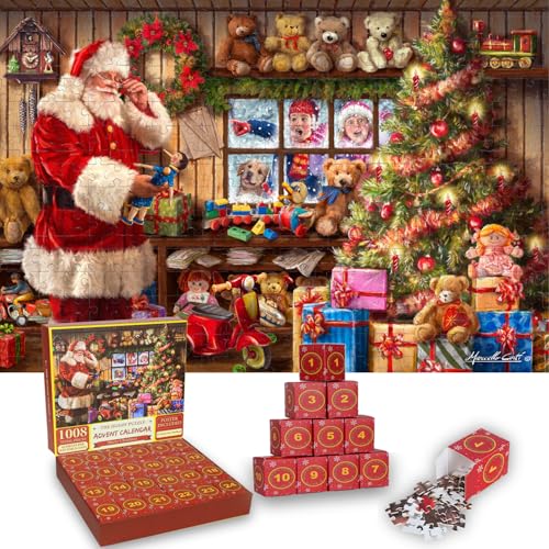 CORJEEJOR Weihnachts-Adventskalender 2024 Puzzles 1008 Teile für Erwachsene Kinder Weihnachts-Countdown-Kalender 24 Boxen Weihnachtsmann Puzzles für Weihnachten Home Decoration CORJEEJOR Weihnachts-Adventskalender 2024 Puzzles 1008 Teile für Erwachsene Kinder Weihnachts-Countdown-Kalender 24 Boxen Weihnachtsmann Puzzles für Weihnachten Home Decoration von CORJEEJOR