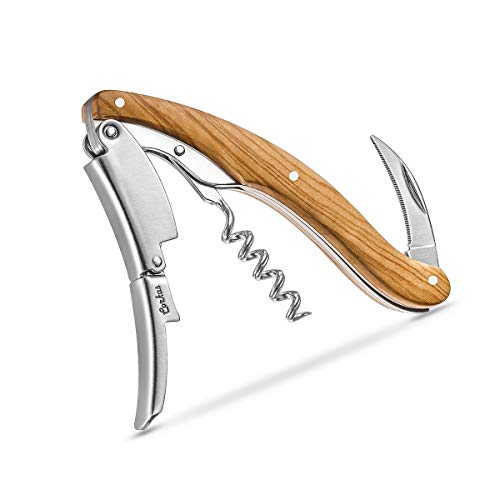 CORKAS Executive Korkenzieher,High-End-Kellnermesser mit vollem Olivenholzgriff & Großes Design für Weinliebhaber und Geschenke(5.5 * 1.5 * 0.7 Zoll/8.5 unzen) von CORKAS