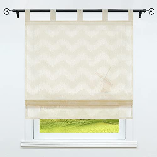 CORLIF Raffrollo mit Schlaufen halbtransparente Raffgardine Landhaus Küche Gardinen Leinen Schlaufenrollo Wohnzimmer Schals Welle-Raffrollos Mordern Beige BxH 100x140cm 1 Stück CORLIF Raffrollo mit Schlaufen halbtransparente Raffgardine Landhaus Küche Gardinen Leinen Schlaufenrollo Wohnzimmer Schals Welle-Raffrollos Mordern Beige BxH 100x140cm 1 Stück von CORLIF