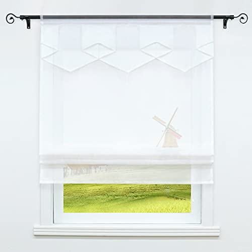 CORLIF Raffrollo mit Tunnelzug Doppelschichtige Raffgardine Rautenförmige Blende Faltenrollo Voile Gardinen Modernes Bändchenrollo Transparent Vorhänge Weiß BxH 80x140 cm 1 Stück CORLIF Raffrollo mit Tunnelzug Doppelschichtige Raffgardine Rautenförmige Blende Faltenrollo Voile Gardinen Modernes Bändchenrollo Transparent Vorhänge Weiß BxH 80x140 cm 1 Stück von CORLIF