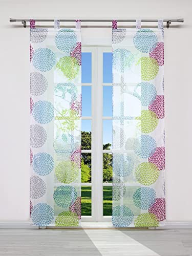 CORLIF Voile Schiebegardinen Flächenvorhänge Set 2er Gardinen mit Schlaufen Schiebevorhang Halbtransparent Vorhang inkl. Beschwerungsstäben Mordern Violett BxH 57x145cm 2 Stück von CORLIF