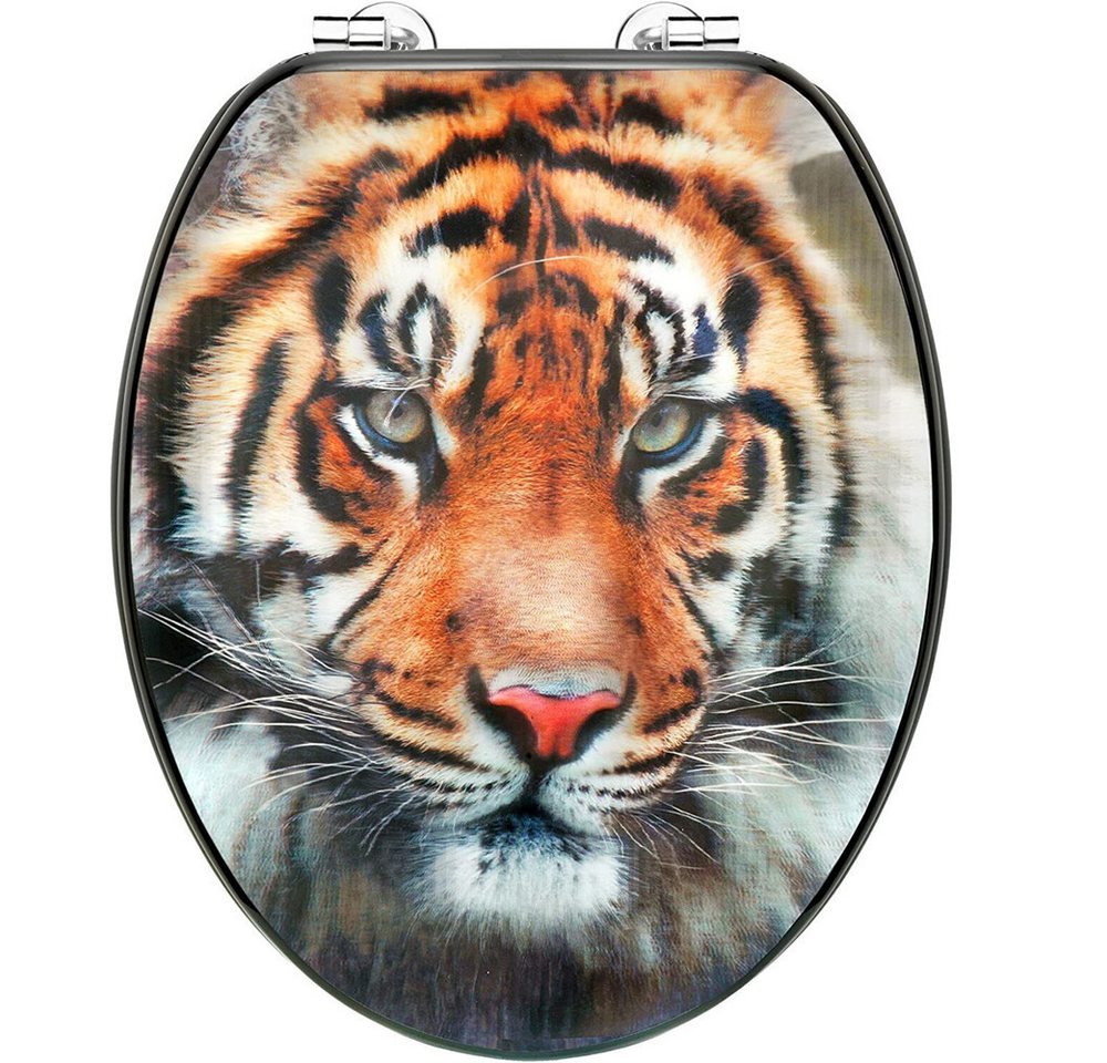 CORNAT WC-Sitz WC-Sitz Tiger Außergewöhnliche 3D-Optik - Hochwertiger Holzkern von CORNAT